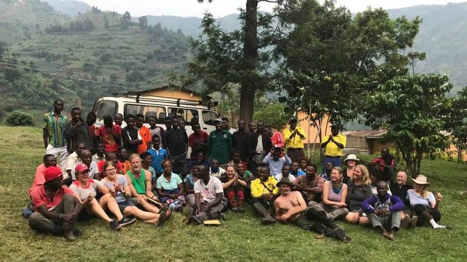 gruppbild vandring Rwenzori